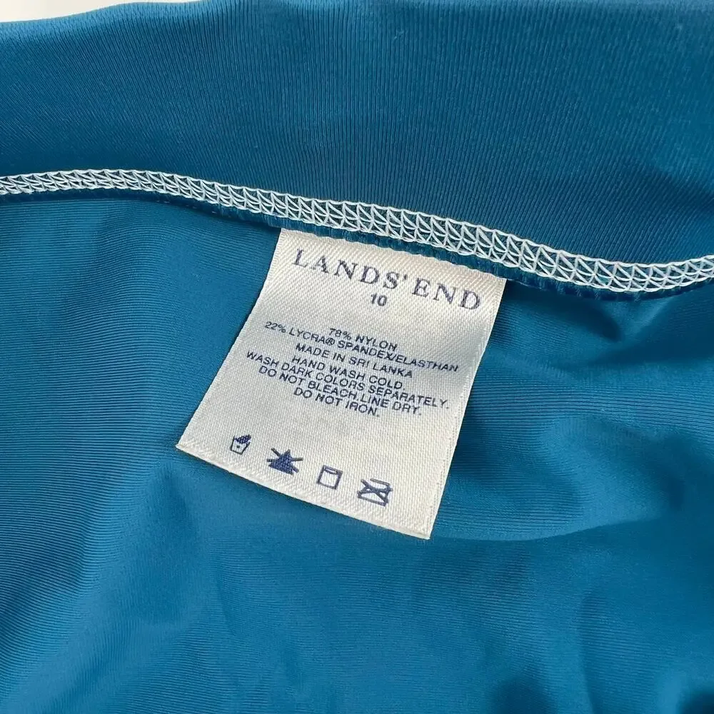 Lands' End bundle / lot (2) swim tops and blue swim bottoms tankini bikini 10/12